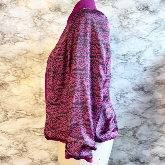 NY Collection Magenta Peplum Blazer - Picture 7 of 9